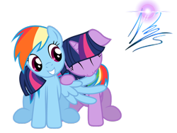 Size: 1024x768 | Tagged: safe, artist:nightmaremoons, character:rainbow dash, character:twilight sparkle, species:pegasus, species:pony, species:unicorn, ship:twidash, biting, cute, eyes closed, female, lesbian, mare, preening, shipping, simple background, sitting, transparent background, vector, wing bite