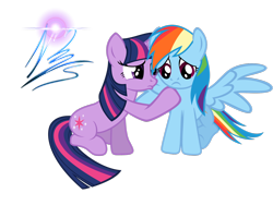 Size: 1600x1200 | Tagged: dead source, safe, artist:nightmaremoons, character:rainbow dash, character:twilight sparkle, species:pegasus, species:pony, species:unicorn, ship:twidash, female, lesbian, mare, sad, shipping, simple background, sitting, transparent background, vector