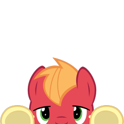 Size: 10000x10000 | Tagged: safe, artist:mrkat7214, part of a set, character:big mcintosh, species:earth pony, species:pony, absurd resolution, cute, looking at you, macabetes, male, peekaboo, peeking, simple background, solo, soon, stallion, transparent background, underhoof, vector