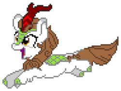 Size: 950x720 | Tagged: safe, artist:dragonchaser123, artist:pro-flyer, character:autumn blaze, species:kirin, episode:sounds of silence, g4, my little pony: friendship is magic, cloven hooves, female, happy, manepxls, pixel art, pxls.space, simple background, smiling, solo, transparent background