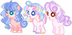 Size: 5520x2720 | Tagged: safe, artist:kurosawakuro, artist:mlp-awesomebases, base used, oc, parent:cozy glow, parent:pinkie pie, parent:princess flurry heart, parent:princess skystar, parent:sweetie belle, parents:cozyheart, parents:skypie, species:earth pony, species:pegasus, species:pony, species:unicorn, female, filly, heart eyes, interspecies offspring, magical lesbian spawn, offspring, parents:cozybelle, simple background, starry eyes, transparent background, wingding eyes