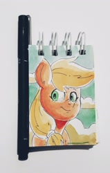 Size: 1302x2048 | Tagged: safe, artist:raph13th, character:applejack, species:pony, traditional art, watercolor painting