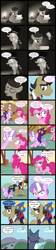 Size: 2000x8953 | Tagged: safe, artist:magerblutooth, character:diamond tiara, character:filthy rich, character:pinkie pie, character:rainbow dash, oc, oc:aunt spoiled, oc:dazzle, oc:handy dandy, oc:il, species:earth pony, species:pegasus, species:pony, comic:diamond and dazzle, cat, clothing, cloud, comic, flashback, imp, oil lamp, sleeping, sugarcube corner, typewriter