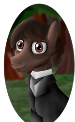 Size: 703x1137 | Tagged: safe, artist:mr100dragon100, species:earth pony, species:pony, bust, clothing, male, mr hyde, portrait, sideburns, solo, stallion