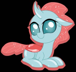 Size: 859x803 | Tagged: safe, artist:missmele-madness, character:ocellus, species:changeling, species:reformed changeling, black background, chibi, cute, cuteling, diaocelles, female, prone, simple background, solo