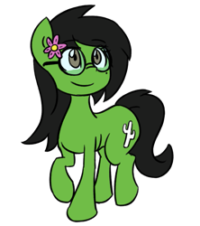 Size: 751x847 | Tagged: safe, artist:spheedc, oc, oc only, oc:prickly pears, species:pony, flower, flower in hair, glasses, simple background, solo, transparent background