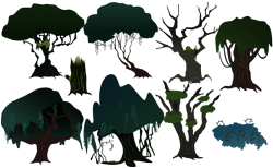 Size: 6480x4000 | Tagged: safe, artist:boneswolbach, .ai available, .psd available, .svg available, absurd resolution, background tree, brambles, bush, everfree forest, no pony, plant, resource, simple background, transparent background, tree, tree stump, vector