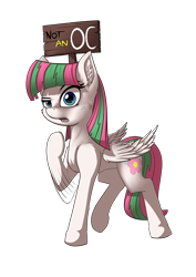 Size: 4677x6614 | Tagged: safe, artist:cafecomponeis, derpibooru original, character:blossomforth, species:pegasus, species:pony, 2020 community collab, derpibooru community collaboration, absurd resolution, female, not an oc, requested art, sign, simple background, solo, transparent background