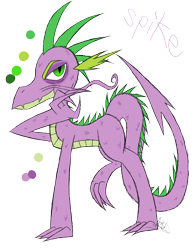 Size: 888x1150 | Tagged: safe, artist:didun850, character:spike, species:dragon, all fours, male, older, signature, simple background, text, transparent background, wingless