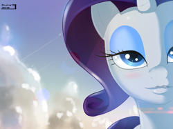 Size: 2205x1647 | Tagged: safe, artist:skyline19, character:rarity, blushing, bust, female, lips, portrait, solo