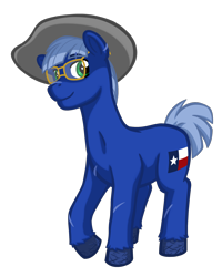 Size: 1600x2000 | Tagged: safe, artist:texasuberalles, derpibooru original, oc, oc only, species:earth pony, species:pony, 2020 community collab, derpibooru community collaboration, clothing, colored hooves, cowboy hat, glasses, hat, looking at you, male, scar, simple background, solo, stallion, transparent background, unshorn fetlocks