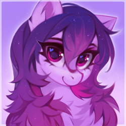 Size: 3000x3000 | Tagged: safe, artist:share dast, oc, oc only, oc:share dast, species:earth pony, species:pony, bust, chest fluff, female, heart eyes, mare, solo, wingding eyes
