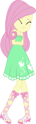 Size: 1829x6208 | Tagged: safe, artist:marcorois, character:fluttershy, episode:street chic, g4, my little pony: equestria girls, my little pony:equestria girls, spoiler:eqg series (season 2), bare shoulders, cold, eyes closed, female, freezing, geode of fauna, magical geodes, shivering, simple background, sleeveless, solo, strapless, transparent background