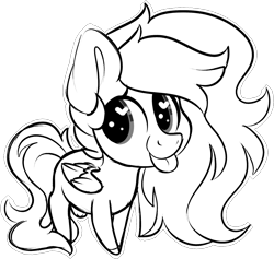 Size: 1821x1727 | Tagged: safe, artist:mulberrytarthorse, oc, oc only, species:pegasus, species:pony, amputee, chibi, cute, female, heart eyes, missing limb, scar, simple background, solo, stump, tongue out, transparent background, wingding eyes