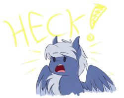 Size: 1280x1017 | Tagged: safe, artist:phoenixswift, oc, oc only, species:pegasus, species:pony, bust, d:, exclamation point, heck, open mouth, simple background, solo, transparent background