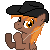 Size: 50x50 | Tagged: safe, artist:pegasski, base used, oc, oc only, oc:calamity, species:pegasus, species:pony, fallout equestria, animated, clapping, clapping ponies, clothing, cowboy hat, dashite, fanfic, fanfic art, gif, hat, hooves, male, picture for breezies, pixel art, simple background, small, stallion, transparent background