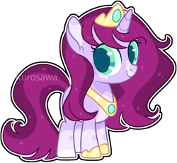Size: 1388x1284 | Tagged: safe, artist:kurosawakuro, base used, oc, species:pony, species:unicorn, coat markings, colored pupils, crown, female, filly, jewelry, outline, peytral, princess shoes, regalia, simple background, solo, transparent background, watermark
