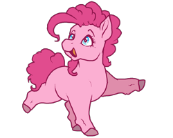 Size: 1362x1092 | Tagged: safe, artist:smirk, character:pinkie pie, species:earth pony, species:pony, alternate design, colored hooves, cute, diapinkes, female, legitimately amazing mspaint, mare, missing cutie mark, ms paint, open mouth, realistic horse legs, simple background, solo, transparent background