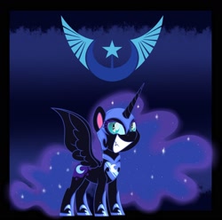 Size: 1600x1587 | Tagged: safe, artist:missmele-madness, character:nightmare moon, character:princess luna, species:pony, my little pony:pony life, female, filly, new lunar republic, nightmare woon, solo
