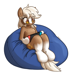 Size: 1280x1280 | Tagged: safe, artist:spheedc, species:earth pony, species:pony, beanbag chair, commission, commissioner:darnelg, crossover, digital art, epona, female, mare, nintendo switch, playing, simple background, sitting, smiling, solo, the legend of zelda, transparent background