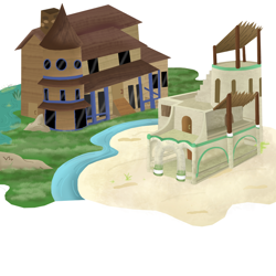 Size: 1024x1024 | Tagged: safe, artist:mr100dragon100, desert, egyptian, houses, swamp, test, water