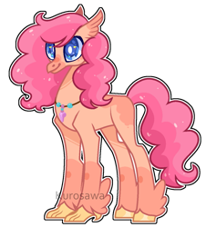 Size: 1107x1224 | Tagged: safe, artist:kurosawakuro, base used, oc, parent:pinkie pie, parent:princess skystar, parents:skypie, species:classical hippogriff, species:hippogriff, colored pupils, female, hybrid, interspecies offspring, magical lesbian spawn, offspring, simple background, solo, transparent background