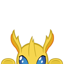Size: 2000x2000 | Tagged: safe, artist:mrkat7214, oc, oc only, oc:ren the changeling, species:changeling, species:reformed changeling, blue eyes, high res, looking at you, lurking, male, peeking, simple background, solo, soon, transparent background, vector, ych result, yellow changeling