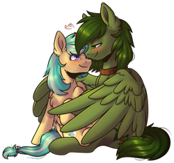 Size: 1898x1773 | Tagged: safe, artist:ak4neh, oc, oc only, oc:eskay, oc:summer ray, species:pegasus, species:pony, couple, female, male, mare, simple background, stallion, transparent background