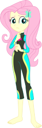 Size: 3013x9158 | Tagged: safe, artist:marcorois, character:fluttershy, species:human, g4, my little pony: equestria girls, my little pony:equestria girls, barefoot, clothing, cute, feet, female, simple background, solo, swimsuit, transparent background, vector, wetsuit