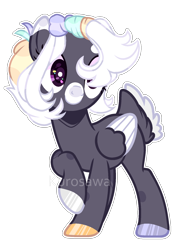 Size: 1324x1736 | Tagged: safe, artist:kurosawakuro, base used, oc, oc only, species:pegasus, species:pony, colored hooves, female, mare, outline, simple background, solo, transparent background, two toned wings, wings