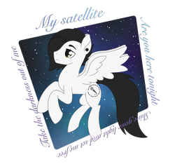 Size: 2181x2042 | Tagged: safe, artist:dyonys, oc, oc:motionless white, species:pegasus, species:pony, chris cerulli, ear piercing, flying, male, motionless in white, piercing, show accurate, simple background, stallion, stars, starset, text, transparent background, universe
