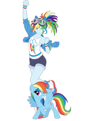 Size: 4210x5962 | Tagged: safe, artist:pink1ejack, character:rainbow dash, species:pegasus, species:pony, my little pony:equestria girls, absurd resolution, armpits, beautiful, clothing, cute, dashabetes, denim shorts, female, goggles, human ponidox, jacket, legs, moe, one eye closed, ponidox, pony ears, self ponidox, sexy, shorts, simple background, smiling, smiling at you, solo, sultry pose, tank top, tomboy, transparent background, vector, wink