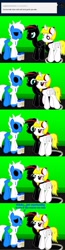 Size: 1071x4096 | Tagged: safe, artist:agkandphotomaker2000, oc, oc:arnold the pony, oc:crytic blade, oc:lucia nightblood, species:pegasus, species:pony, ask, black sclera, clothing, embarrassed, eyeless pony, food, garlic powder, hoodie, no effect, red and black oc, salt, tumblr, tumblr:pony video maker's blog, ugly look, vampire, vampony