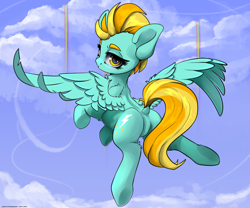 Size: 3000x2500 | Tagged: safe, artist:skitsroom, character:lightning dust, species:pegasus, species:pony, butt, dock, female, looking at you, looking back, mare, plot, solo