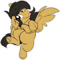 Size: 1917x1924 | Tagged: safe, artist:mulberrytarthorse, oc, oc:crisom chin, species:pegasus, species:pony, cute, gift art, looking at you, male, simple background, solo, stallion, tongue out, transparent background, wings