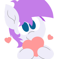 Size: 1200x1200 | Tagged: safe, artist:thebadbadger, oc, oc only, oc:lilac, heart, simple background, solo, transparent background