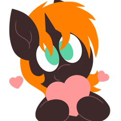 Size: 1200x1200 | Tagged: safe, artist:thebadbadger, oc, oc only, oc:rune tracer, species:pony, species:unicorn, heart, palindrome get, simple background, solo, transparent background