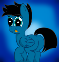 Size: 3160x3300 | Tagged: safe, artist:agkandphotomaker2000, oc, oc:pony video maker, species:pegasus, species:pony, butt, dock, male, plot, solo, tongue out