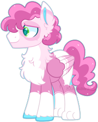 Size: 2148x2658 | Tagged: safe, artist:kurosawakuro, base used, oc, parent:gilda, parent:pinkie pie, parents:gildapie, species:hippogriff, colored pupils, hybrid, interspecies offspring, magical lesbian spawn, male, offspring, simple background, solo, transparent background