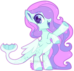 Size: 2535x2430 | Tagged: safe, artist:kurosawakuro, base used, oc, oc only, parent:fluttershy, parent:sonata dusk, colored pupils, female, half-siren, heart eyes, high res, hybrid, interspecies offspring, magical lesbian spawn, offspring, parents:sonashy, simple background, solo, transparent background, wingding eyes
