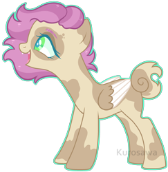 Size: 2136x2196 | Tagged: safe, artist:kurosawakuro, base used, oc, parent:fluttershy, parent:rover, species:pegasus, species:pony, female, hybrid, interspecies offspring, offspring, outline, parents:rovershy, simple background, solo, transparent background