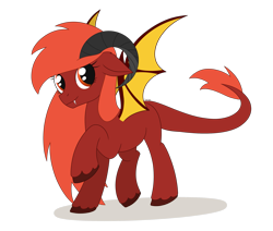 Size: 2439x2065 | Tagged: safe, artist:dyonys, oc, oc only, oc:dae, demon, female, horns, palindrome get, simple background, solo, transparent background