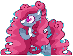 Size: 2132x1632 | Tagged: safe, artist:kurosawakuro, base used, oc, parent:posey shy, parent:windy whistles, species:pegasus, species:pony, big hair, colored pupils, female, heart, magical lesbian spawn, mare, offspring, outline, parents:poseywhistles, simple background, solo, transparent background