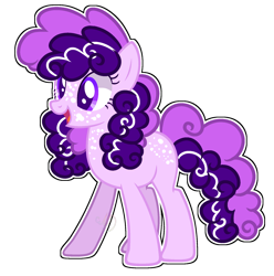 Size: 1812x1824 | Tagged: safe, artist:pegasski, artist:rainbow-drawz, base used, oc, oc only, oc:ube cake, parent:party favor, parent:pinkie pie, parents:partypie, species:earth pony, species:pony, female, mare, offspring, simple background, solo, transparent background