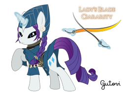 Size: 4268x3200 | Tagged: safe, artist:gutovi, character:rarity, armor, armored pony, ciaran, cloak, clothing, crossover, dagger, daggers, dark souls, dual wield, helmet, mask, simple background, sword, transparent background, weapon