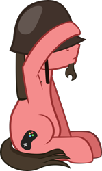 Size: 3061x5139 | Tagged: safe, artist:mrkat7214, oc, oc:ace play, species:earth pony, species:pony, coronavirus, helmet, high res, implied death, inkscape, male, rest in peace, rick may, sad, salute, simple background, soldier, solo, stallion, team fortress 2, transparent background, vector