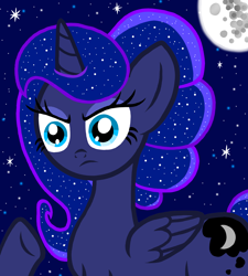 Size: 1350x1500 | Tagged: safe, artist:katya, character:princess luna, species:alicorn, species:pony, female, moon, night, past, sad, sadness, solo, stars, young, younger