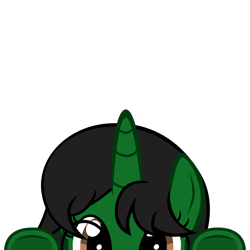 Size: 10000x10000 | Tagged: safe, artist:mrkat7214, part of a set, oc, oc only, oc:ambitious gossip, species:pony, species:unicorn, absurd resolution, female, glasses, looking at you, lurking, mare, peeking, simple background, solo, soon, transparent background, underhoof, vector