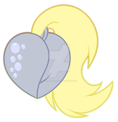 Size: 1600x1659 | Tagged: safe, artist:missmele-madness, character:derpy hooves, species:pegasus, species:pony, bubble butt, butt, butt only, cutie mark, deviantart watermark, dock, female, heart butt, mare, obtrusive watermark, plot, rear view, simple background, solo, transparent background, watermark