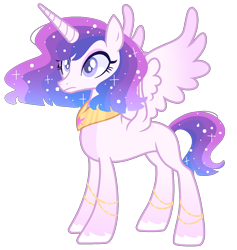 Size: 1274x1344 | Tagged: safe, artist:kurosawakuro, base used, oc, parent:princess celestia, parent:twilight sparkle, parents:twilestia, species:alicorn, species:pony, alicorn oc, colored pupils, ethereal mane, female, horn, jewelry, magical lesbian spawn, mare, offspring, peytral, simple background, solo, transparent background, wings